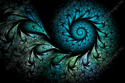 Original digital image of spiral fractal design concept.